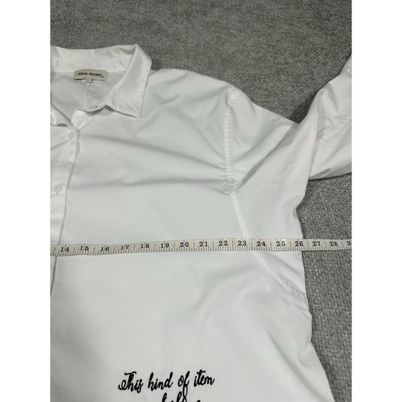 Julia Allert Shirt Womens Large White Oversized Long Sleeve Shirt Embroidery - Picture 6 of 12